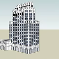 Modern Office Building Architecture Featuring Glass Windows And Multi Story Facade 3d model