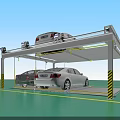 Modern Multi Level Parking Garage With Metal Frame And Parked Vehicles