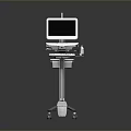 Adjustable Mobile Medical Workstation With Monitor Keyboard And Wheeled Stand