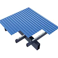 Corrugated Metal Roof Panel With Steel Support Frame Construction Component 3d model