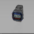 Casio Digital Watch With Square Dial Stainless Steel Band Digital Display And Date Function 3d model