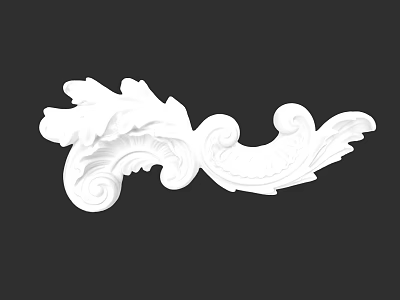 Desk With Intricate White Carved Decorative Ornaments And Classic Design 3d model
