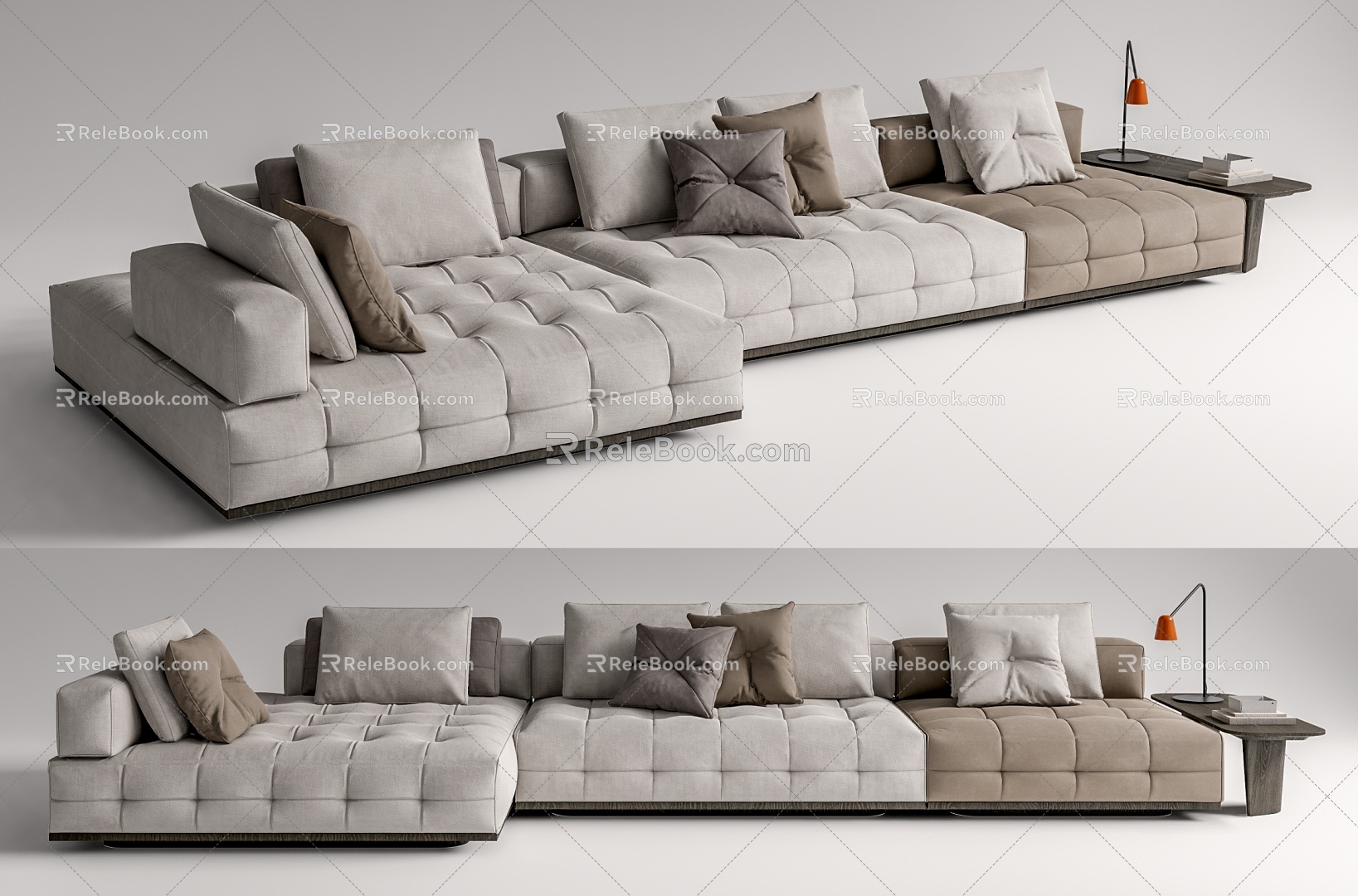 Minotti Multiplayer Sofa Leather Sofa Corner Sofa 3d model