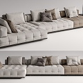 Minotti Multiplayer Sofa Leather Sofa Corner Sofa 3d model