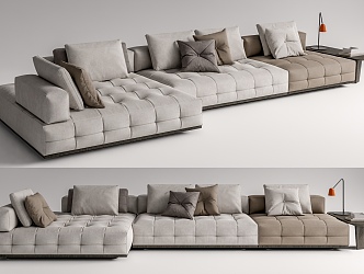 Minotti Multiplayer Sofa Leather Sofa Corner Sofa 3d model