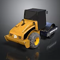 Yellow Ingersoll Rand Road Roller With Black Cabin And Rear Roller