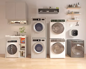 Washing Machine Cabinet Drum Washing Machine Wall-mounted Washing Machine Storage Rack 3d model