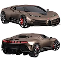 Brown Luxury Sports Car Front And Rear Exterior Design Features
