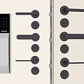 Modern Black Door Handles with Digital Lock Panel and Various Designs for Home Use