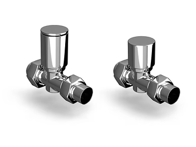 Two Chrome Plated Faucet Valves with Modern Design for Kitchen and Bathroom 3d model