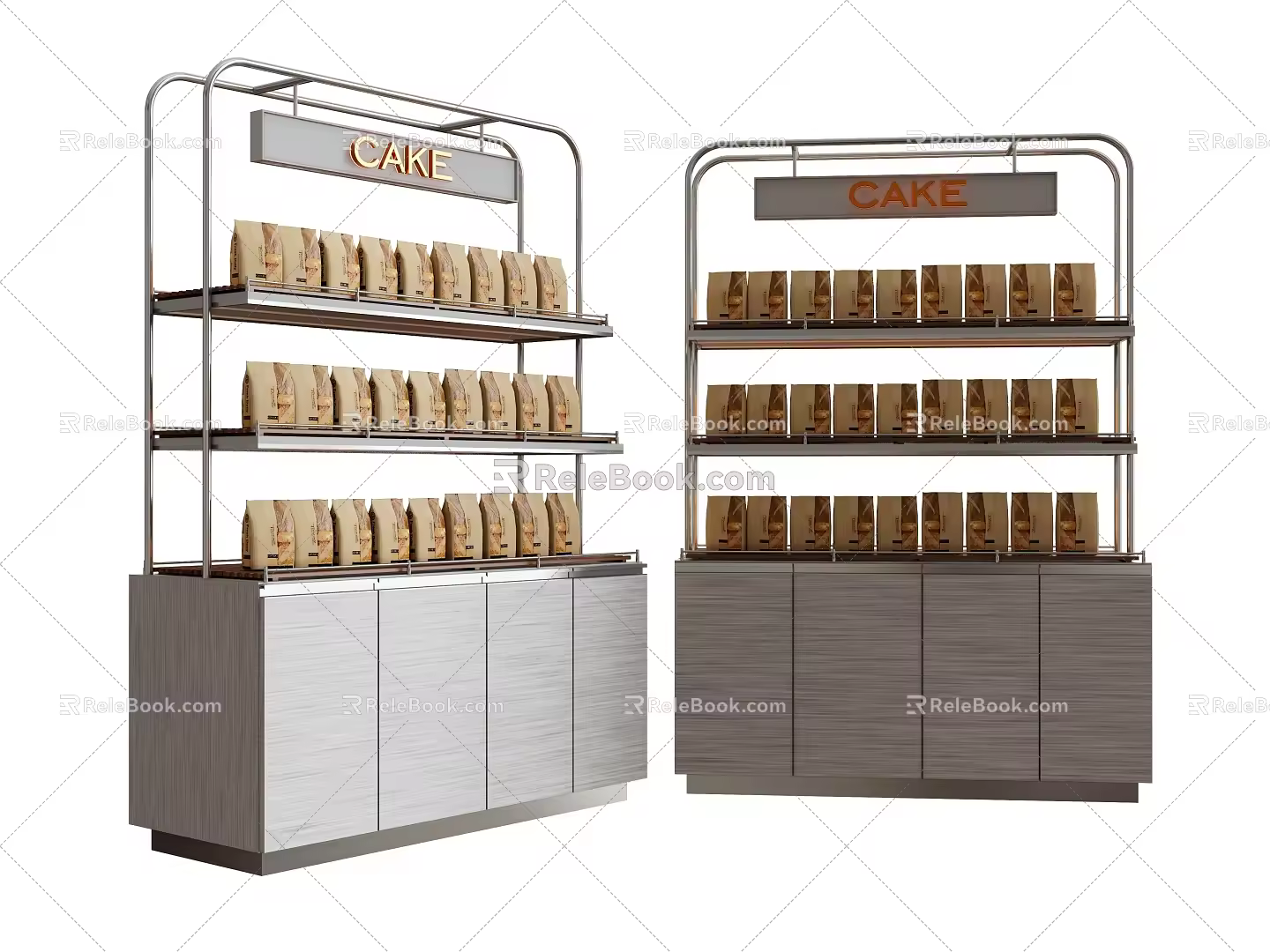 Shelf Storage Rack Bread Shelf Take-out Shelf Decoration Shelf Cake Cabinet 3d model