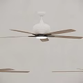 Modern White Air Conditioner Fan With Ceiling Mounted Blades Indoor Use And Contemporary Design