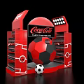 Commercial Equipment Coca Cola Display Rack with Football Decoration and Red Black Design
