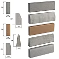 Various Colors Concrete And Stone Curb Stones For Road Infrastructure Construction