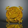 Golden Ornate Circular Hardware Tools With Intricate Carved Decorative Patterns