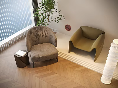 Casual Sofa Single Sofa Internet Popular Sofa Casual Chair Crab Chair 3d model