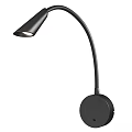 Modern Black Wall Lamp With Curved Arm And Round Base For Home Lighting Decor