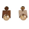 Modern Wooden Base Wall Lamps With Glass Globe And Warm Light Design
