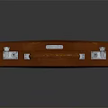 Brown Leather Suitcase With Metal Locks Handle On Black Reflective Surface 3d model