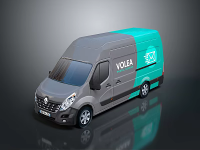 VOLEA Modern Urban Bus With Grey And Teal Exterior For Public Transportation Services 3d model
