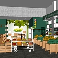 Modern Fruit Shop 3d model