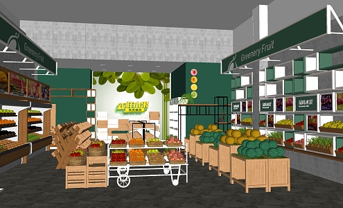 Modern Fruit Shop 3d model