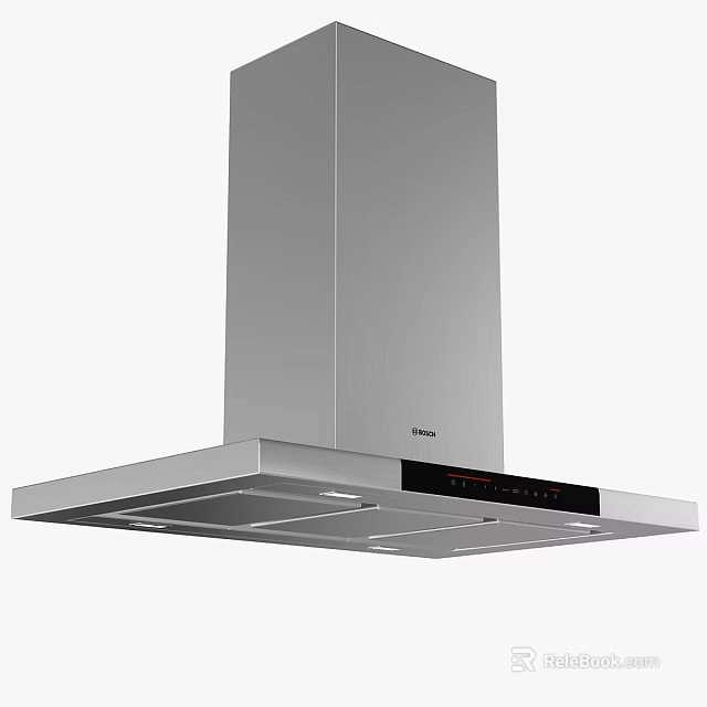 Siemens Stainless Steel Range Hood With Control Panel And Lighting Features 3d model 