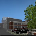 Modern Industrial Factory Complex With Green Landscaping And Parking Facilities Area