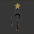 Rocket Launcher 3D Model With Yellow Orange Gray And Red Components