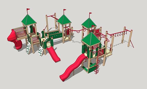 Modern slide rides 3d model