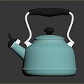 Turquoise Kitchen Kettle With Black Handle And Spout For Daily Use