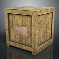 Vintage Wooden Crate With Textured Surface Metal Rivets And Brown Panel