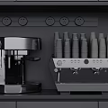Commercial Coffee Machine and Disposable Cup Holder with Stacked Cups 3d model