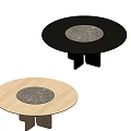 Modern Round Dining Table With Marble Tabletop And Cylindrical Legs Design