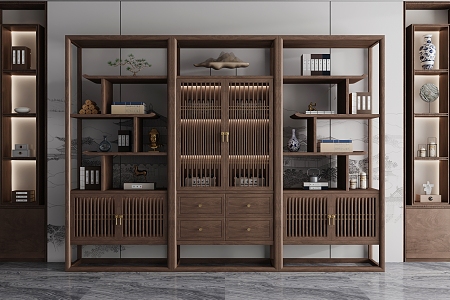 New Chinese Bookcase 3d model