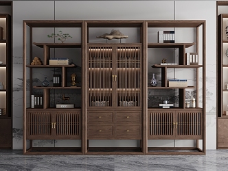 New Chinese Bookcase 3d model