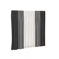 Elegant Gray and White Drapes with Sheer Curtains for Window Sunlight 3d model