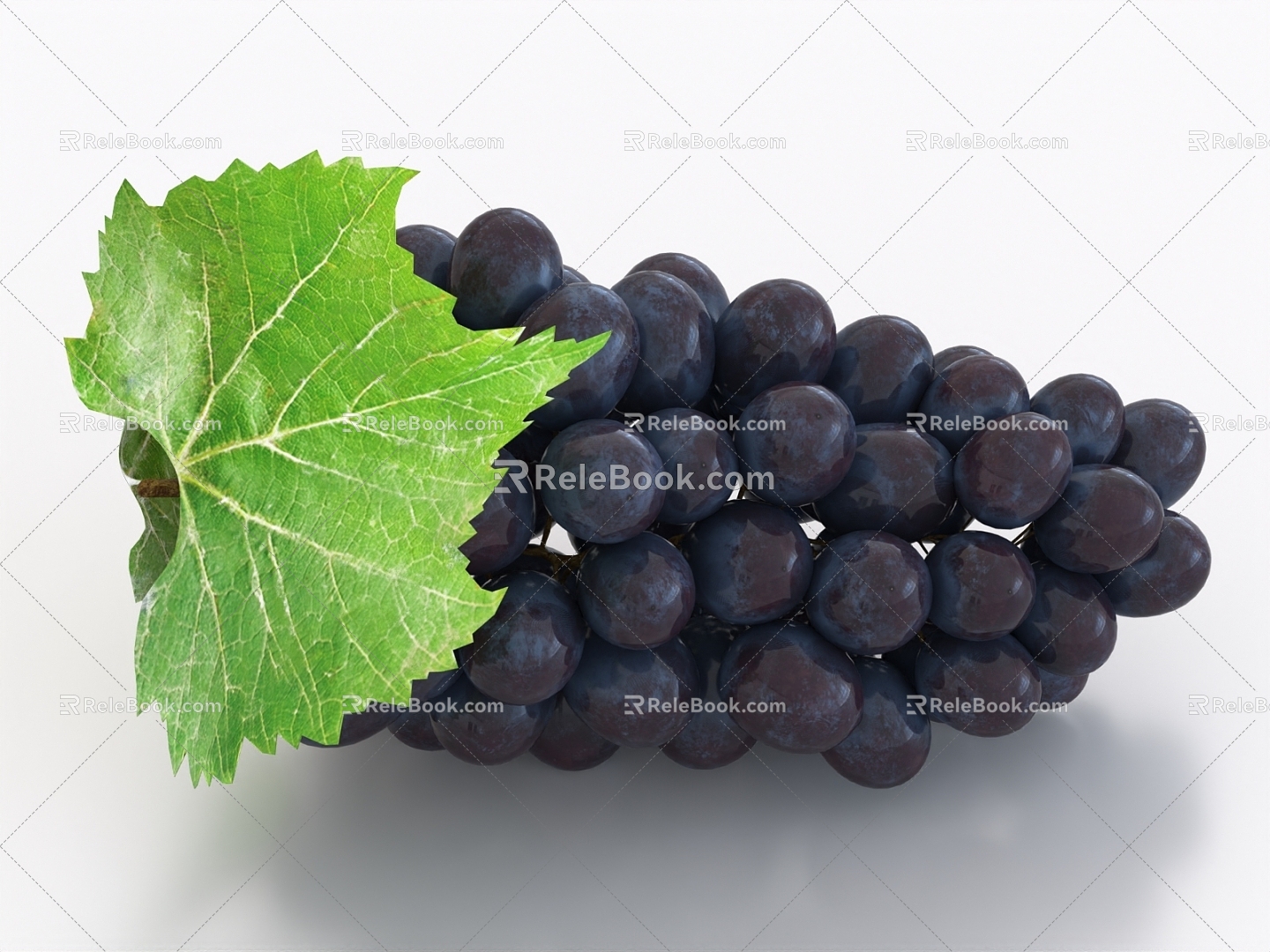 Grape Fruit Blueberry 3d model