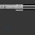 Modern 3D Weapon Model With White Body Black Stripes And Glowing Elements