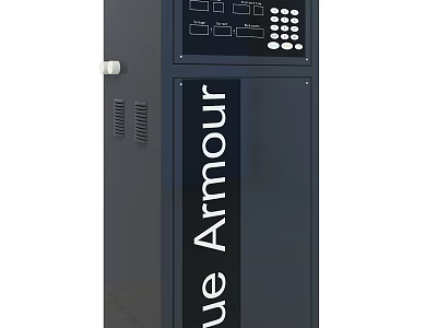 Blue Armour Household Appliance Vertical Design With Control Panel For Daily Use 3d model