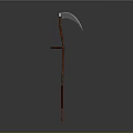 Traditional Sickle Farming Tool With Wooden Handle And Sharp Metal Blade