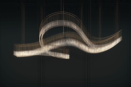 Modern shaped water chandelier 3d model