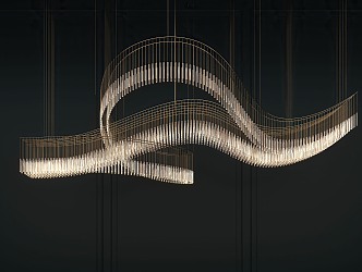 Modern shaped water chandelier 3d model