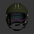 Green Modern Helmet with Reflective Visor Streamlined Shape and Tech Style Design 3d model