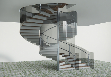 modern staircase revolving staircase 3d model