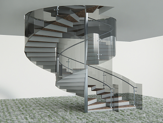 modern staircase revolving staircase 3d model