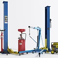 Industrial Equipment For Mechanical Repair Including Car Lift Hydraulic Jack Engine Hoist And Generator