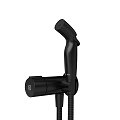 Black Handheld Shower Faucet With Flexible Hose And Modern Design