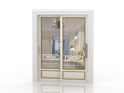 Jianou solid wood door interior door 3d model