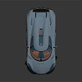 Blue Sports Car With Sleek Design Red Rims Rear Spoiler And Blue Windows